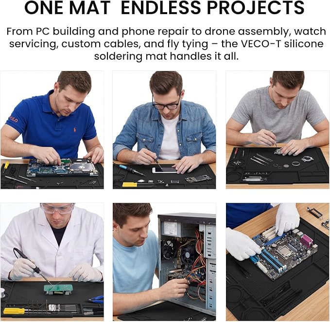 Silicone Soldering Mat with Soldering Stand, Heat Resistant 932°F, Large 20x14 - Image 7