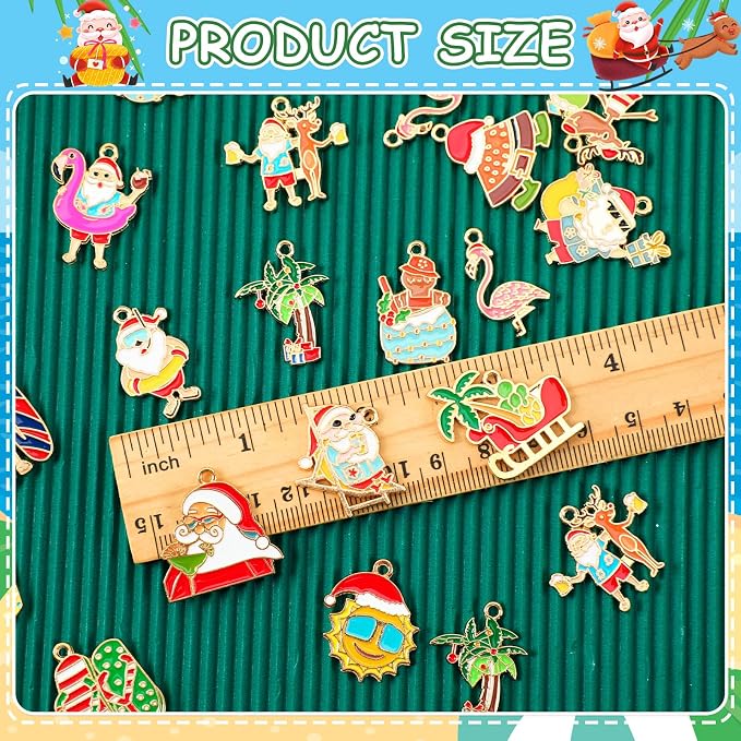 MARFOREVER 40 Pcs/20 Pairs July Christmas Charms Summer Christmas Charms | - Image 3