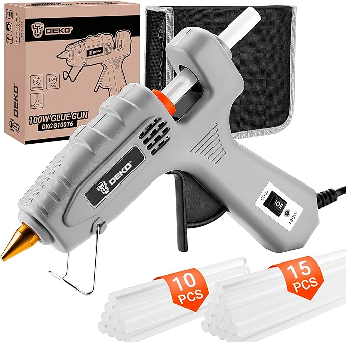 Hot Glue Gun Full Size: DEKOPRO 60/100Watt Dual Temp Hot Glue Gun Kit by DEKOPRO