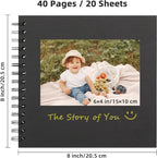 8x8 Inch DIY Scrapbook Photo Album, Hardcover Kraft Paper Acid-Free, 20 Sheets - Image 2