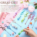 Tondiamo 12 Pcs Beadable Keychains Bars Bulk Blank Beaded Metal Keychain - Image 2