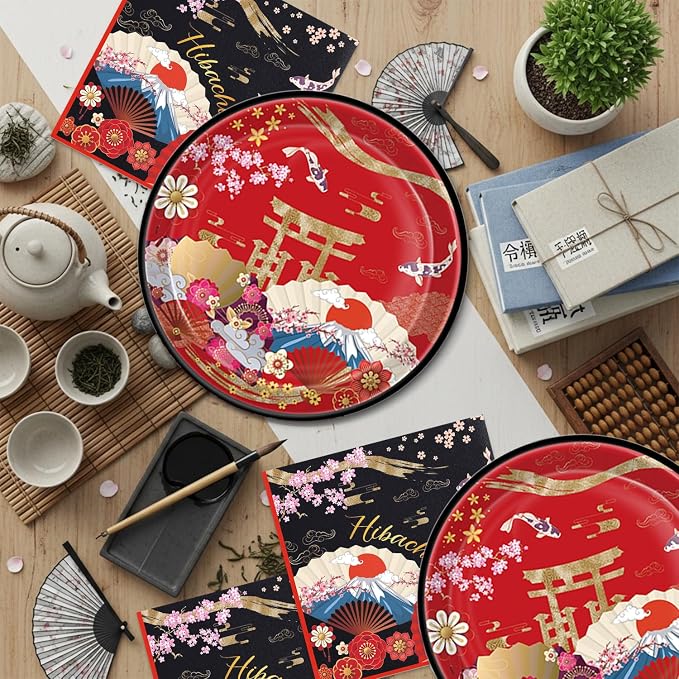40Pcs Hibachi Party Decorations Hibachi Birthday Plates and Napkins Supplies - Image 5