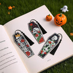 8 Pcs Gothic Skeleton Diamond Art Bookmarks Kit, Skull Halloween Diamond - Image 7