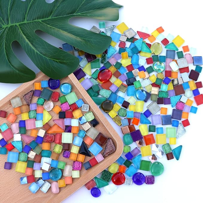 LITMIND Assorted Colors Irregular Crystal Mosaic Tiles, 9oz Value Pack - Image 2