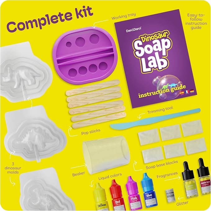 Dan&Darci Dino Soap Making Kit for Kids, Dinosaur Science Toys Kits, Gifts for - Image 3