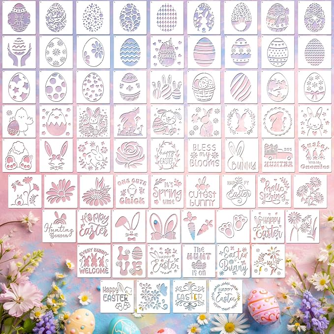 Marspark 72 Pcs Small Stencils for Crafts Reusable 3 Inch Stencils for Painting by Marspark