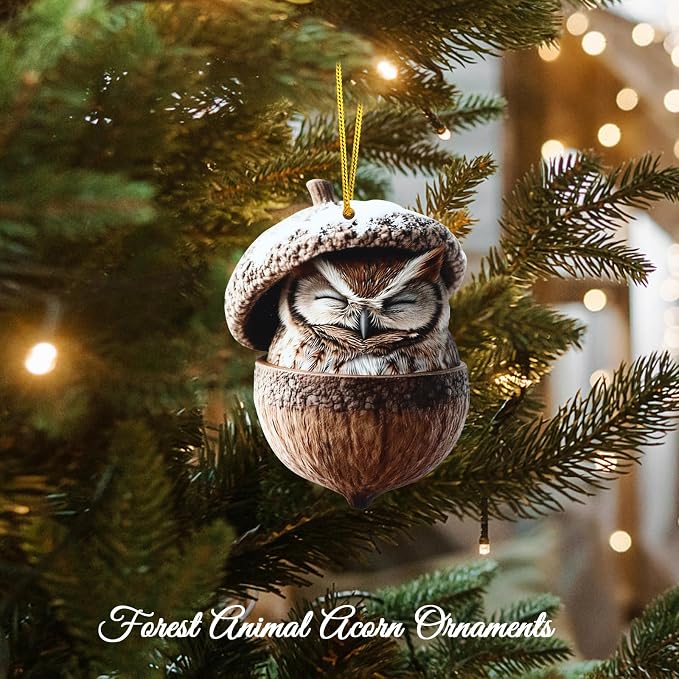 WaaHome Forest Animal Acorn Ornaments – 2D Flat Woodland Forest Animal Acorn - Image 6