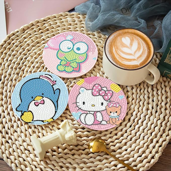 8Pcs Diamond Art Painting Coasters - Image 5