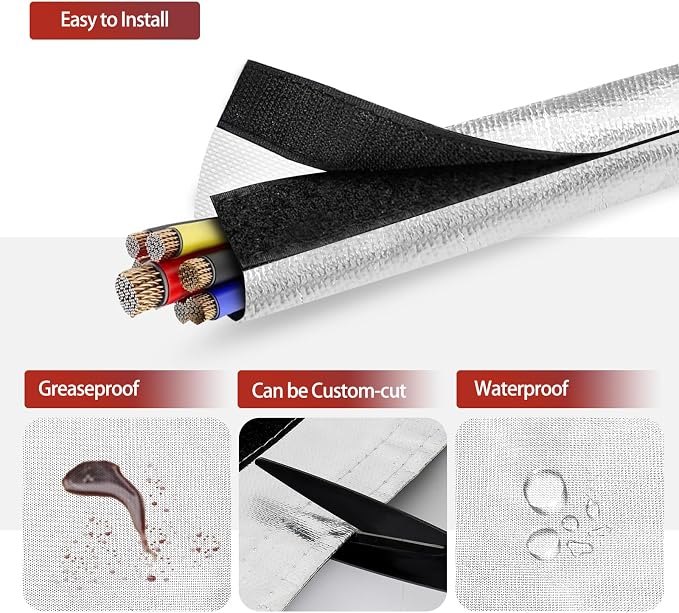 Wire Heat Shield Wrap for Car Hose Lines, 3/4" I.D. x 10FT, - Image 5