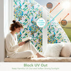 Kromapolis Window Privacy Film, Stained Glass Sticker Floral Window Clings - Image 4