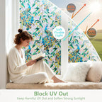 Kromapolis Window Privacy Film, Stained Glass Sticker Floral Window Clings - Image 4