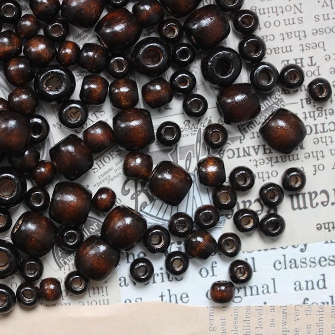 300Pcs Large Wooden Spacer Beads, BetterJonny Natural Wooden Beads Macrame - Image 2