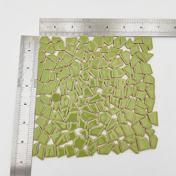 200g Ceramic Mosaic Tiles for Crafts, Irregular Stained Ceramic 0.2"x0.8" - Image 4