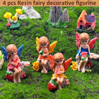 Suartus 4Pcs Miniature Fairy Garden Figurines, Resin Small Fairies Ornaments - Image 3