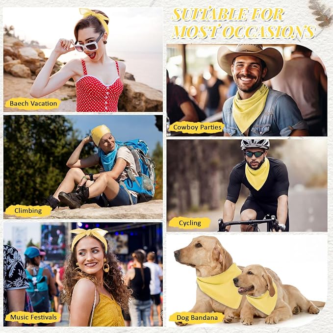 Suhine 100% Cotton Solid Bandanas Blank Bandanas Multifunctional Headband Scarf - Image 6