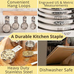 Measuring Cups and Spoons Set of 15, Stackable Cups, Long Handle - Image 2