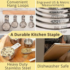 Simply Gourmet Measuring Cups & Spoons Set of 12, 18/08 Stainless Steel Kitchen - Image 2