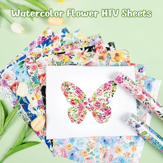 HTVRONT Floral Heat Transfer Vinyl - Image 2