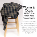 Pico Textiles 25 Yards Bolt Tan and Blue Tartan Plaid Flannel Fabric - Image 4