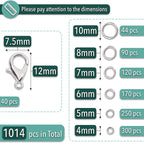 Mr. Pen- Open Jump Rings Set, 6 Assorted Sizes, Jewelry Making Findings - Image 2