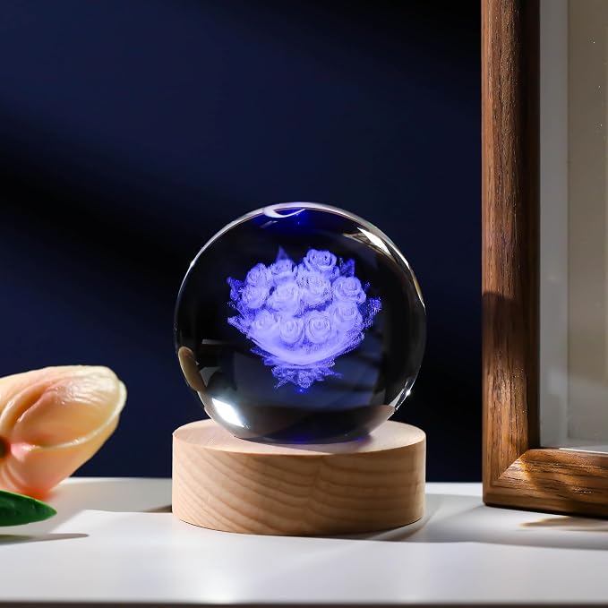 3D Rose Crystals Ball 60mm - Image 8