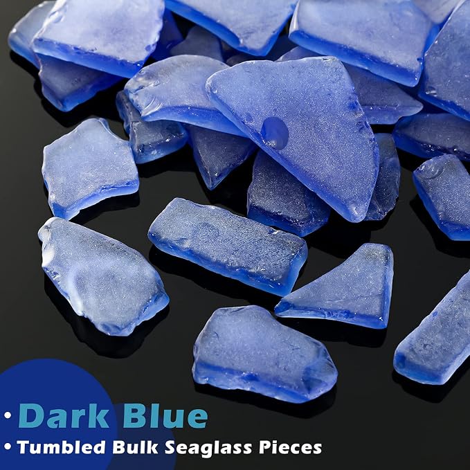 Jetec 11 oz Sea Glass for Crafts Pieces Decor Flat Frosted Sea Glass Vase - Image 2