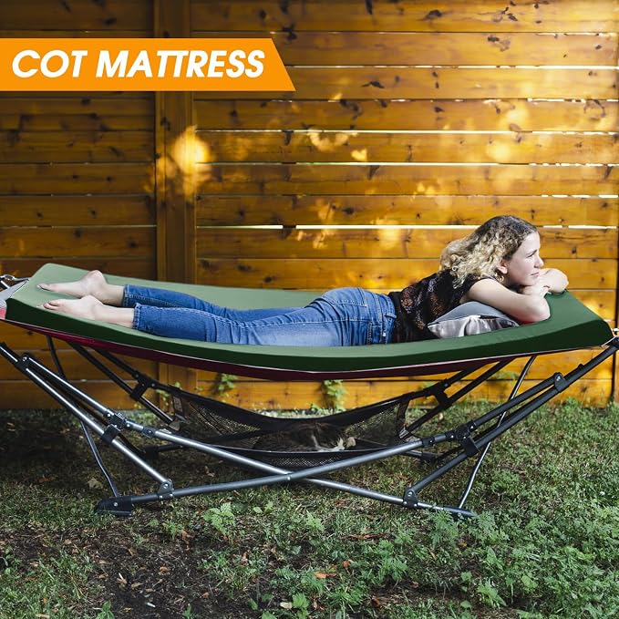 CYMULA Camping Cot Mattress 2in Memory Foam Sleeping Pad, Soft Warm Non-Slip - Image 9