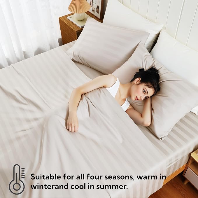 Cotton Flat Sheets Only, 600 TC 100% Cotton Flat Sheet Top Sheet Only, Full - Image 7