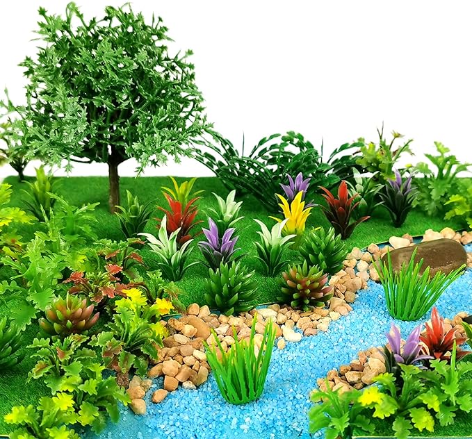 91pcs Model Trees Mixed Miniature Trees Model Train Scenery Fairy Garden Trees by MOMOONNON