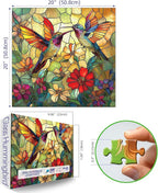 Vintage Paint Hummingbird Flower 500 Piece Puzzles - Image 2