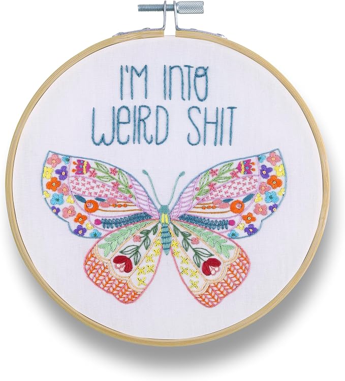 FUNATIC I'm Into Weird Shit Embroidery Kit | Funny Beginner Needle Work Starter by FUNATIC