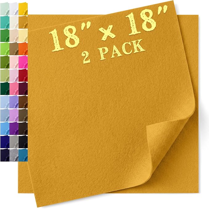 Felt Fabric Sheet 18 x 18 Inch, 1.6mm Thick | Soft and Flexible Nonwoven by MIGLORIA