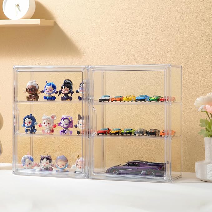 Attelite Acrylic Display Cases for Collectibles, 4 Pack 3 Layer Clear Display - Image 6