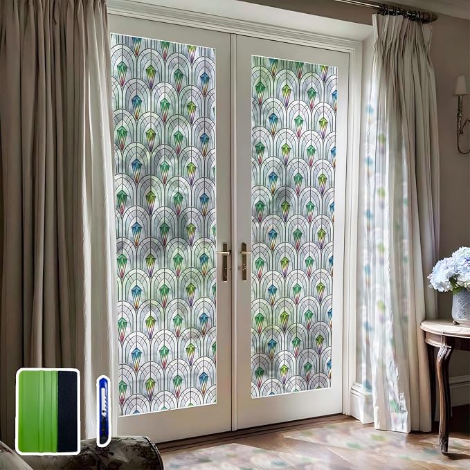 3D Vintage Stained Glass Window Film by ChicSkin