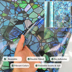 funlife Original Hand-Drawn Stained Glass Window Film, Reusable Double-Sided - Image 6