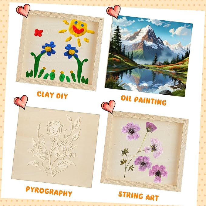 Barydat 1 Pack Wood Canvas Board 10 x 8 Unfinished Wood Canvas Wooden Panel - Image 6