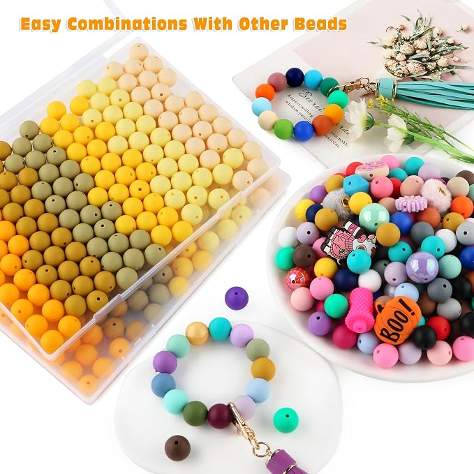 150Pcs Silicone Beads 15mm Mix Color, Bulk Silicone Beads 15mm - Image 5