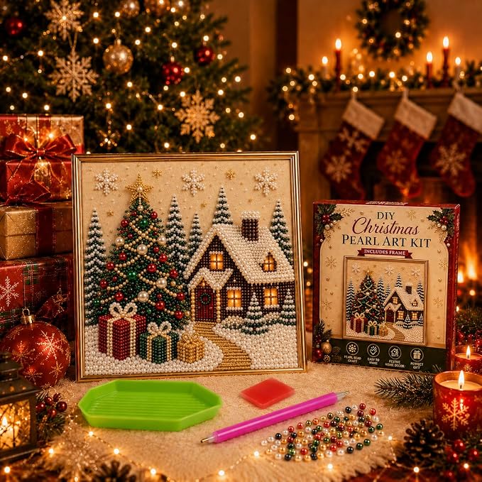 DIY Christmas Pearl Diamond Painting Art Kit by Unknown