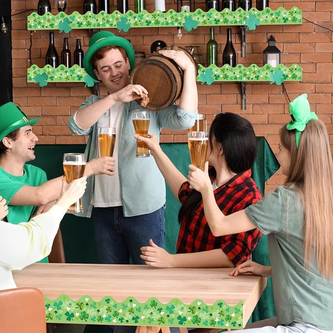 69 Feet St Patricks Day Bulletin Board Decorations Lucky Green Shamrock Clover - Image 7