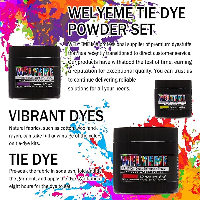 Cold Water Dye, Tie Dye Powder, Fabric Dye Powder - Image 2