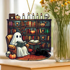Halloween Faux Stained Glass Ghost Ornaments Acrylic, Halloween Decor Cute - Image 4
