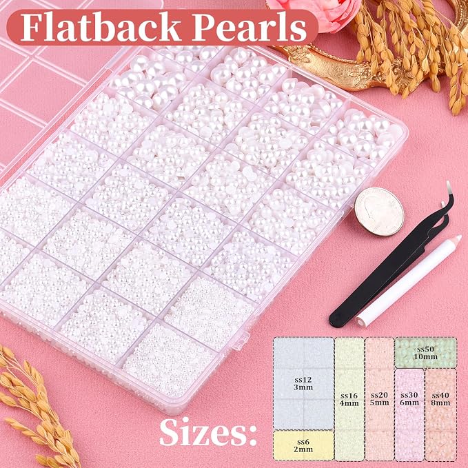 16500Pcs Flatback Pearls for Crafting, Bedazzling Kit for DIY Crafts Clothing - Image 2