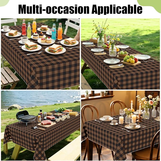 Smiry Rectangle Table Cloth, Waterproof Vinyl Tablecloths - Image 6