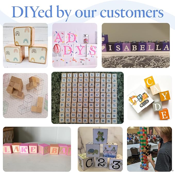 DIY Wooden Cubes 3/4-inch, Unfinished Wood Blocks - Image 7