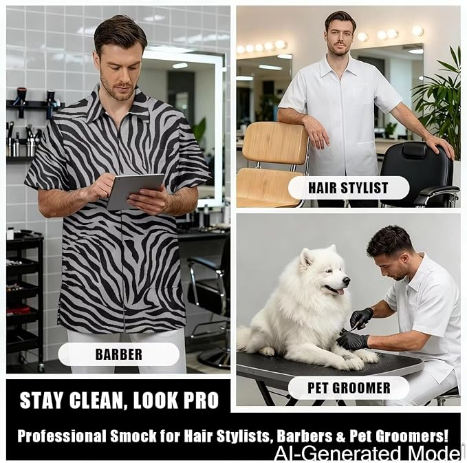 Professional Grooming Smock Unisex, Water Resistant Anti-Static | Hairdresser - Image 4