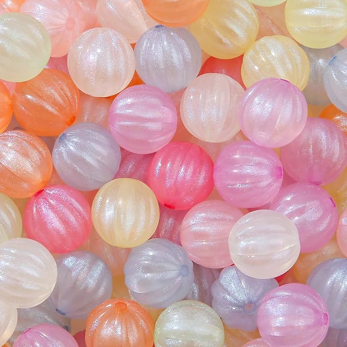 16mm Acrylic Beads 100pcs Cute Colors Spacer Beads Loose Beads by BERMRO