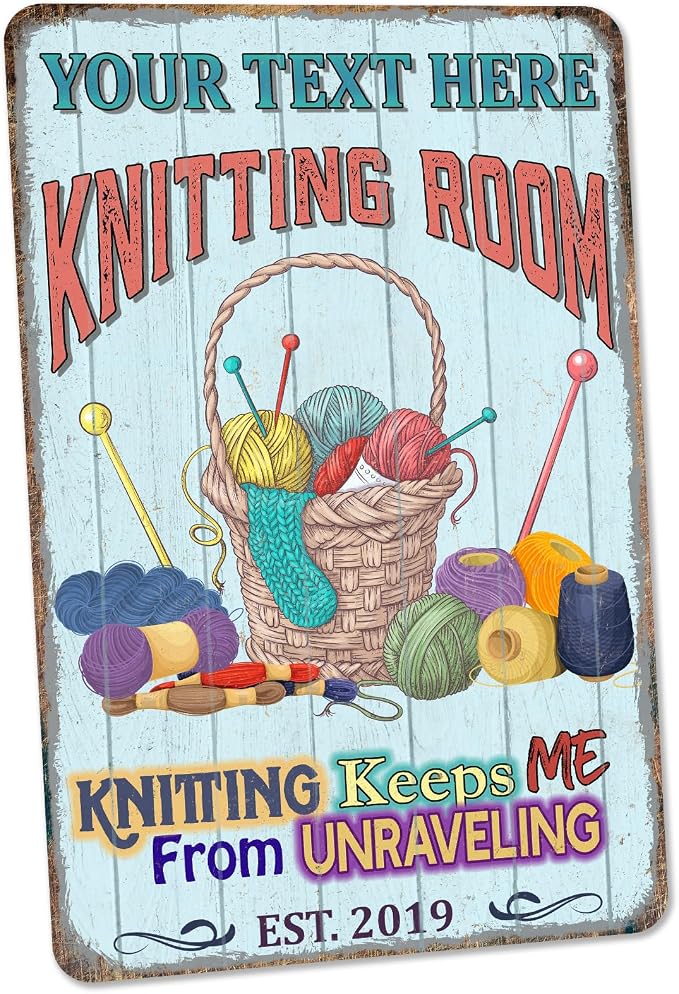 Personalized Knitting Room Sign Custom Sign Art Room Décor by ChicoCreekSigns