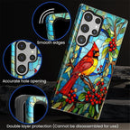 for Samsung Galaxy S24 Ultra Case, Stained Glass Cardinal Bird Pattern Glossy 2 - Image 5