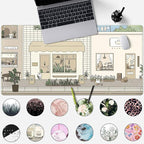 Cute Desk Mat Kawaii Mousepad Bunny and Bear Cute Anime Japanese Street Pastel - Image 2