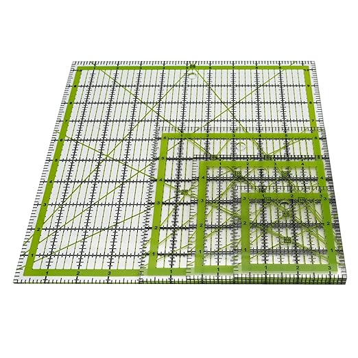 Quilting Rulers, Sewing Ruler, 4 Piece Acrylic Square Quilting Templates - Image 4